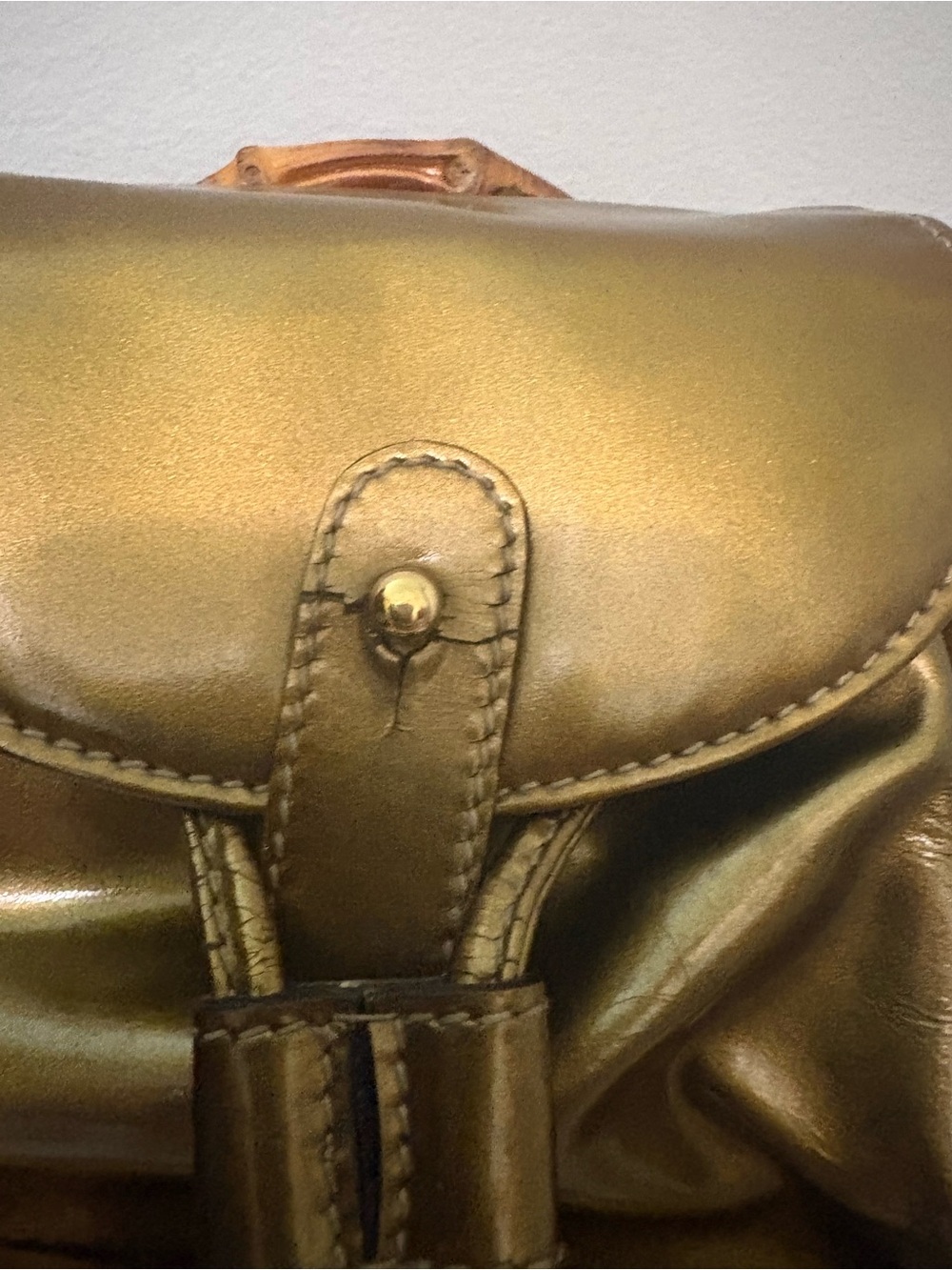 GUCCI Bamboo Mini Backpack Metallic Gold - Picture 4 of 12